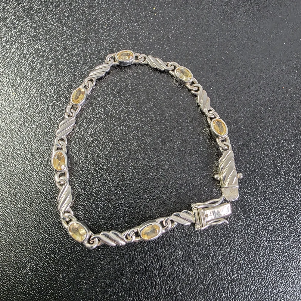 Sterling Silver 925 Citrine Bracelet